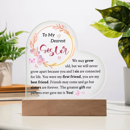 To My Sister | Always Remember | Acrylic Heart Plaque