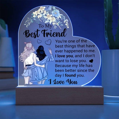 To My Best Friend | I Love You | Acrylic Heart Plaque