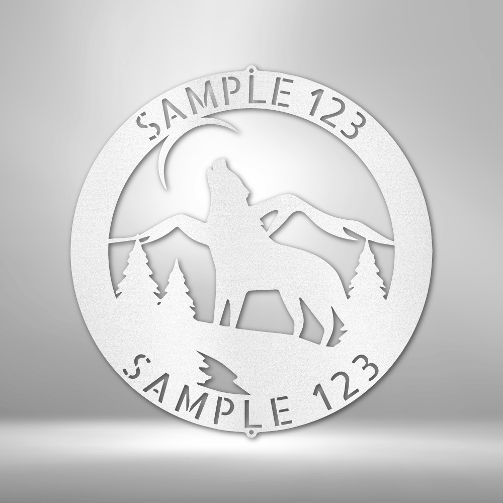  Howling Wolf Monogram - Steel Sign