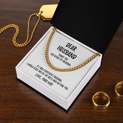 Dear Husband - Cuban Link Chain - Perfect Gift for Him