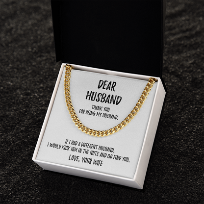 Dear Husband - Cuban Link Chain - Perfect Gift for Him