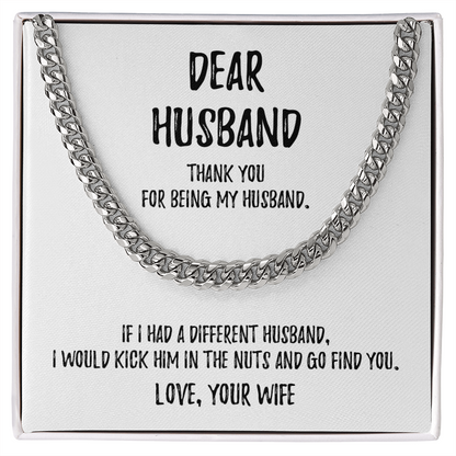 Dear Husband - Cuban Link Chain - Perfect Gift for Him