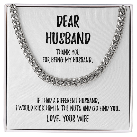 Dear Husband - Cuban Link Chain - Perfect Gift for Him
