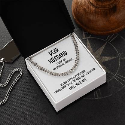 Dear Husband - Cuban Link Chain - Perfect Gift for Him